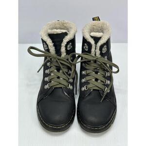 Dr. Martens Combs Wyoming Faux Fur Lined Lace Up Boots Docs Womens US 7 Air Wair